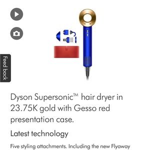 Dyson Supersonic™ hair dryer in 23.75K gold
